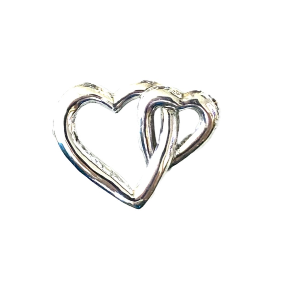 Sterling Silver Double Heart Brooch